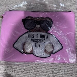 New with tags and plastic covering Moschino zipper Pink Bear Pouch